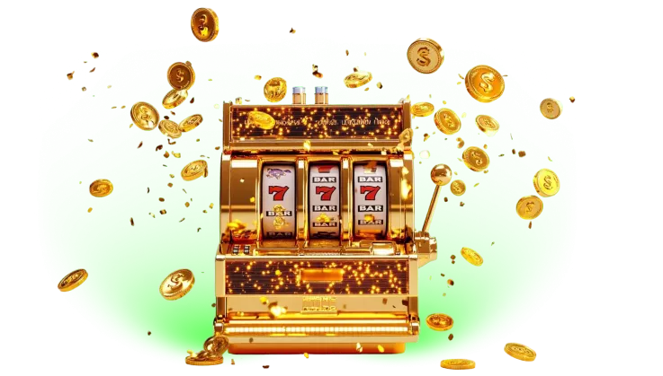 Slot machine dourada WinWin com moedas